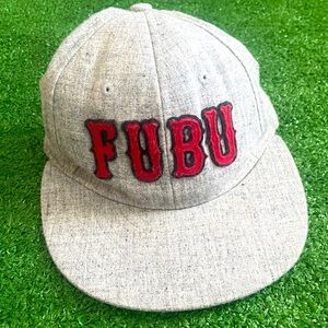 Rare Vintage Ebbetts Field  FUBU Gray Wool Snapback Hat